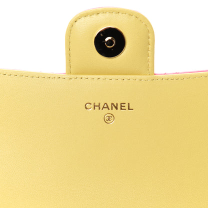 Chanel Lambskin Quilted Glasses Case With Chain Pink Yellow 8 of 11