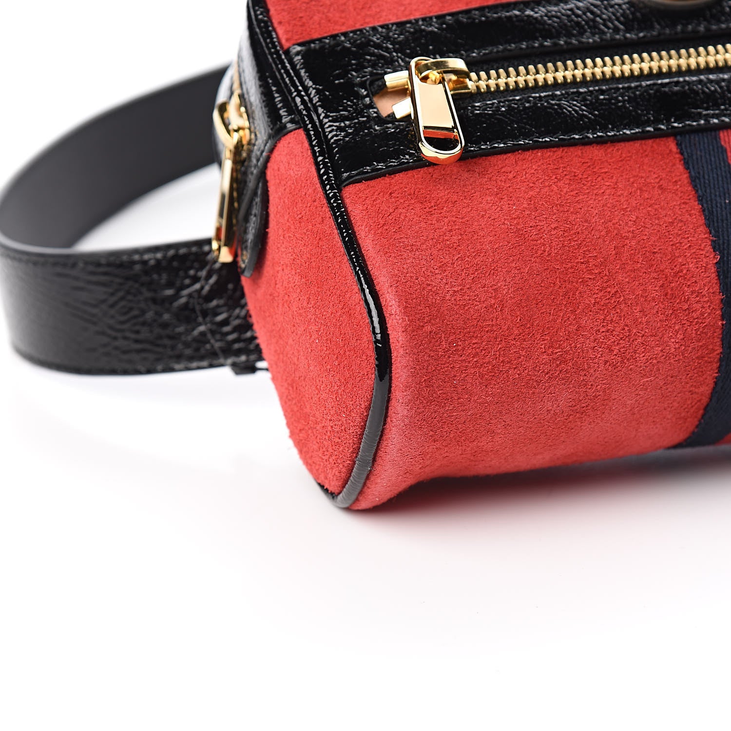 Gucci Suede Small Ophidia Belt Bag 85 34 Hibiscus Red 8 of 10