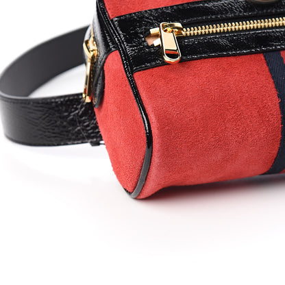 Gucci Suede Small Ophidia Belt Bag 85 34 Hibiscus Red 8 of 10