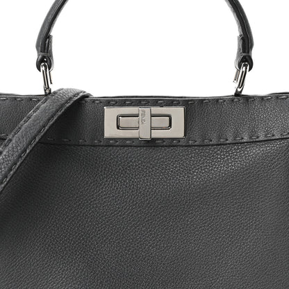 Fendi Cuoio Romano Selleria Chamois Medium Peekaboo I SEE U Satchel Asfalto Camelia 7 of 9