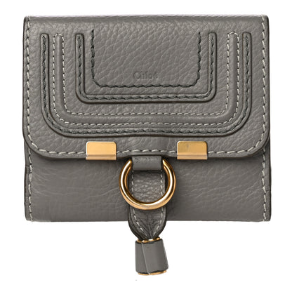 Chloe Grained Calfskin Marcie Square Wallet Cashmere Grey 1 of 15
