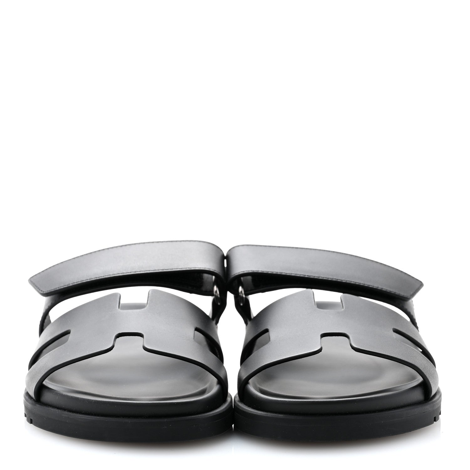 Hermes Calfskin Womens Chypre Sandals 35 Black 2 of 9