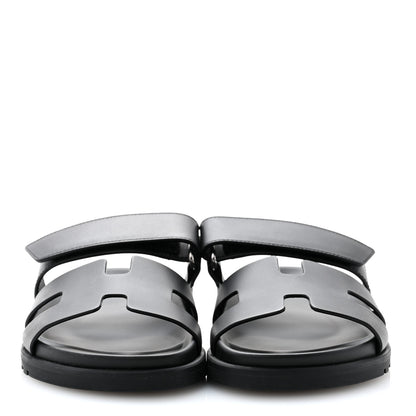 Hermes Calfskin Womens Chypre Sandals 35 Black 2 of 9