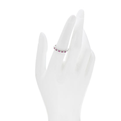 Tiffany Platinum Diamond Pink Sapphire 2.2mm Embrace Half Circle Ring 54 7 2 of 6