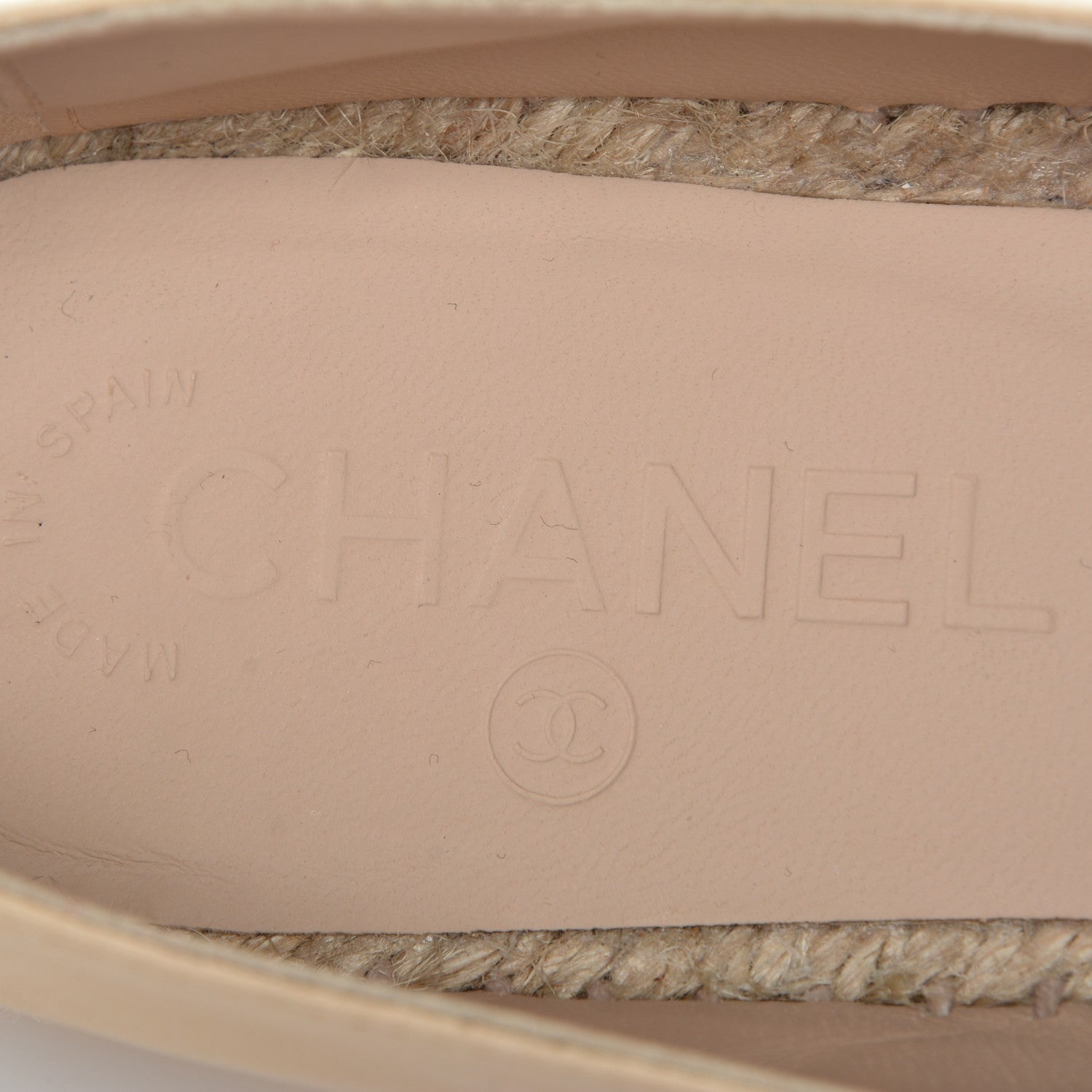 Chanel Lambskin CC Espadrilles 37 Beige Black 7 of 8