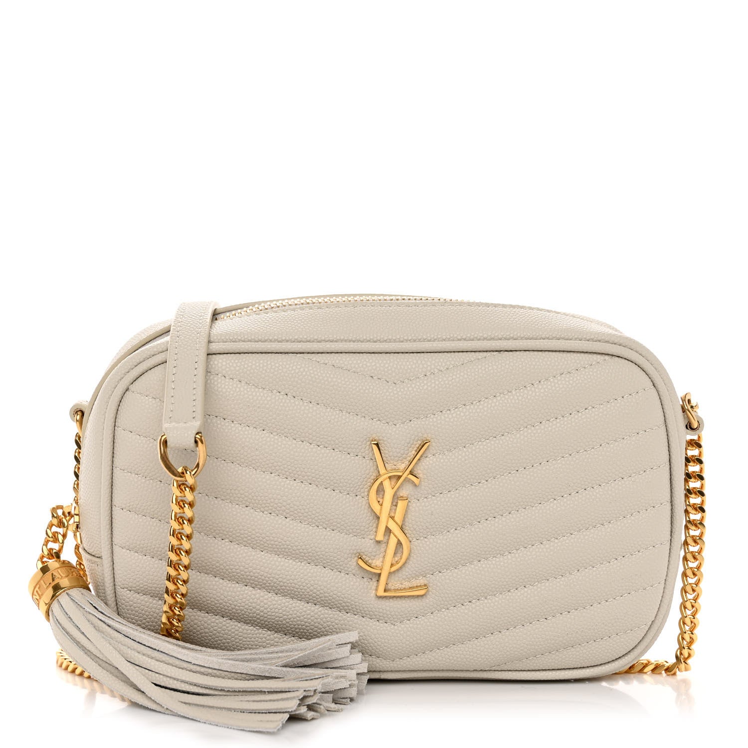 Saint Laurent Grain De Poudre Matelasse Monogram Mini Lou Camera Bag Crema Soft 1 of 10