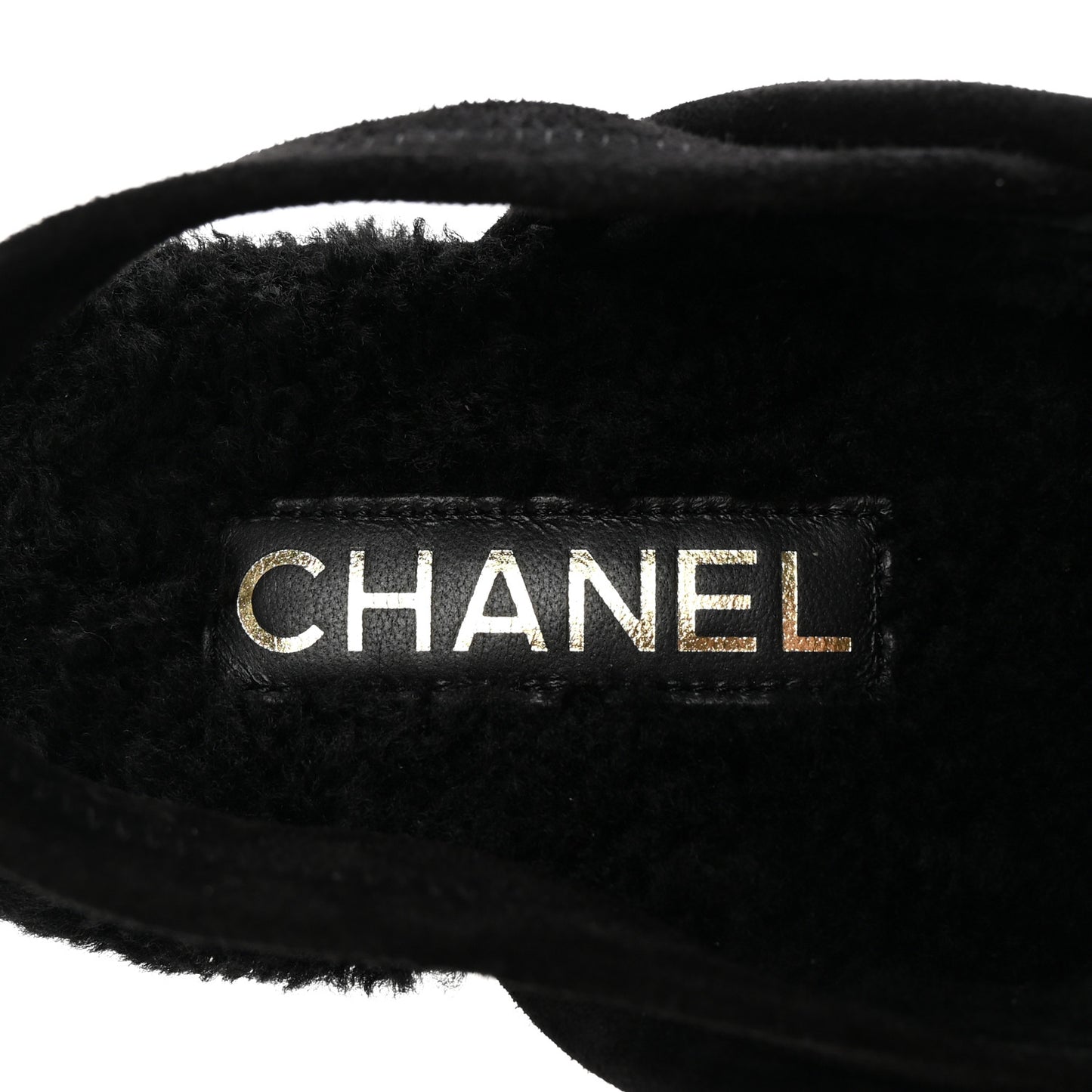 Suede Calfskin CC Slingback Loafers 40 Black
