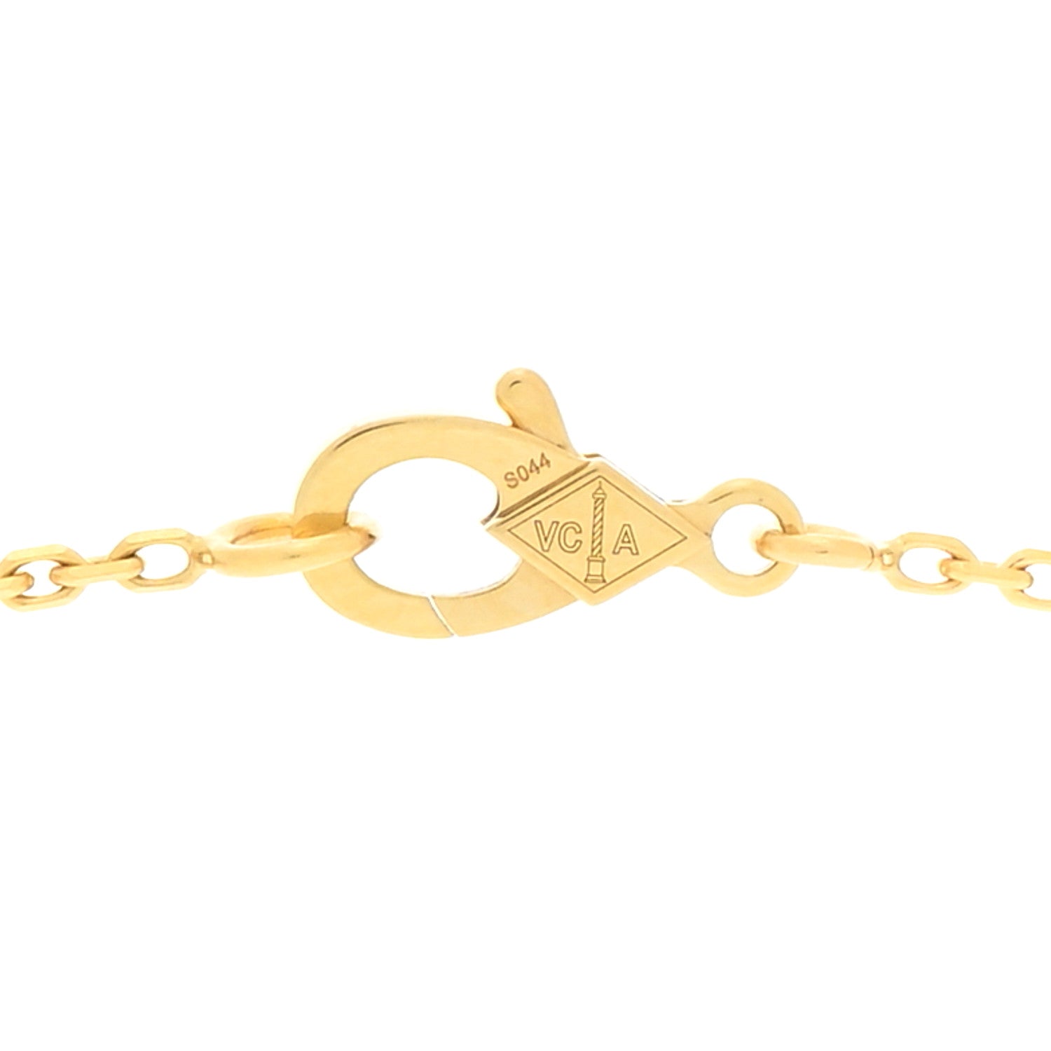 Van Cleef & Arpels 18K Yellow Gold Mother of Pearl Vintage Alhambra Pendant Necklace 5 of 6