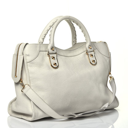 Balenciaga Chevre Gold Metallic Edge Hardware City White 4 of 10