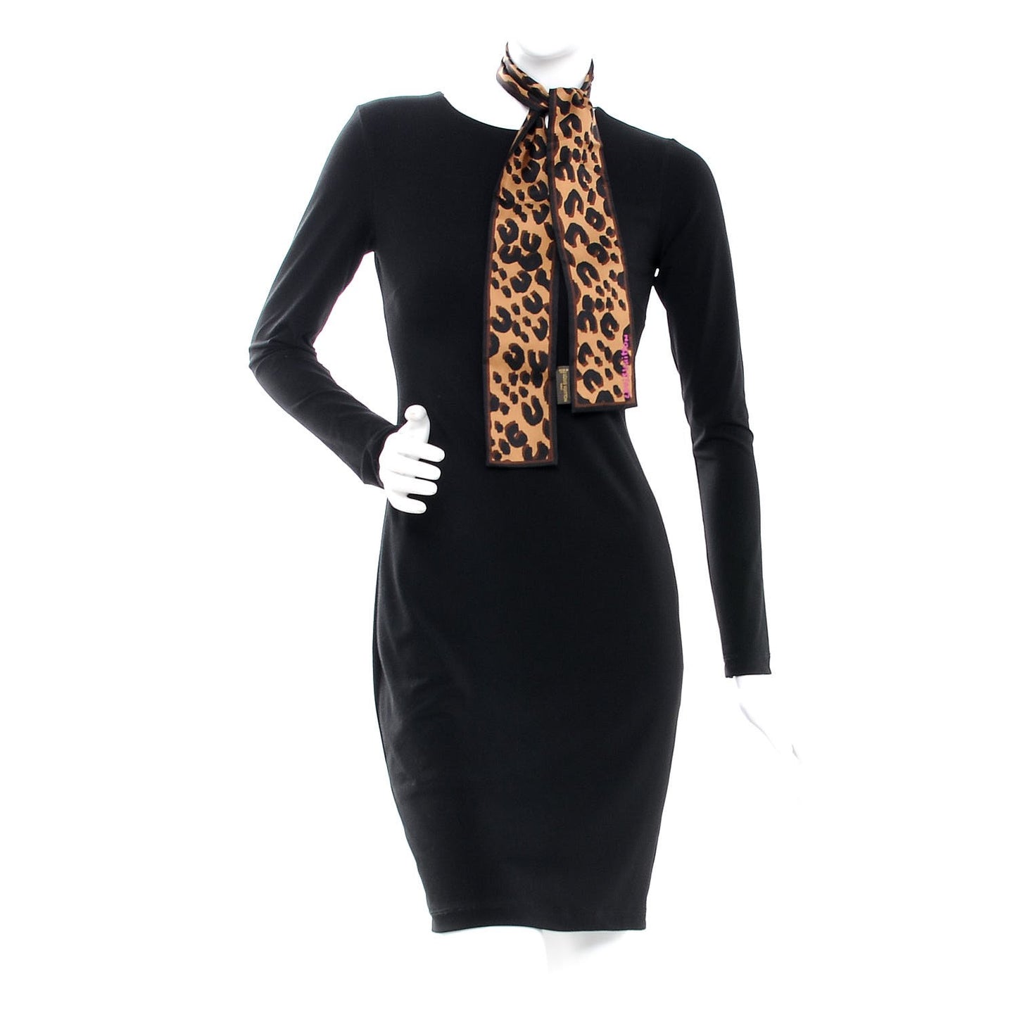 Silk Leopard Bandeau Scarf Marron