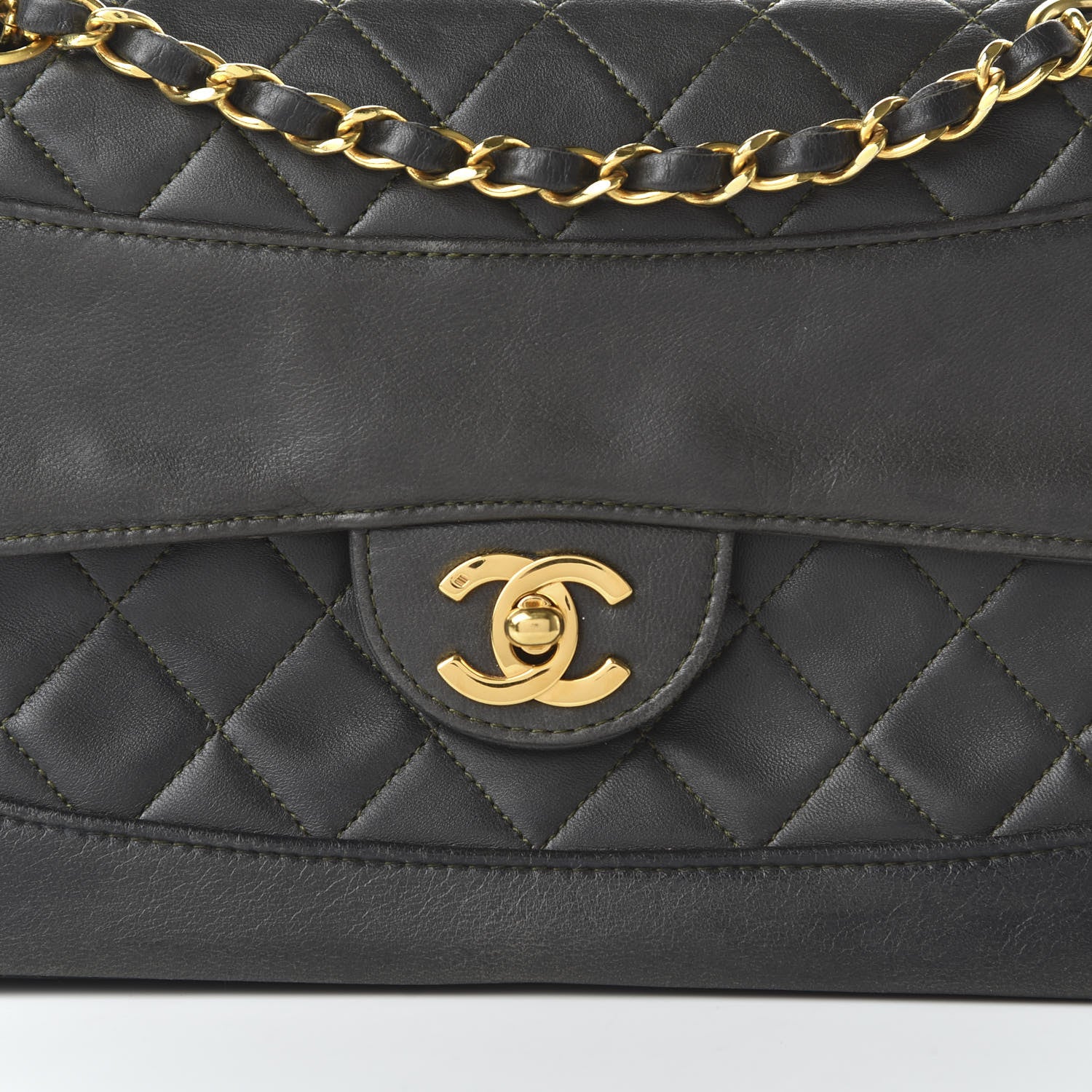 Chanel Lambskin Quilted Small Single Flap Dark Grey 11 of 11