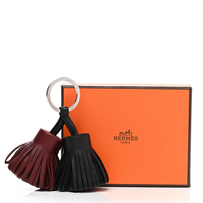 Hermes Lambskin Carmen Uno-Dos Key Holder Black Rouge H 4 of 4