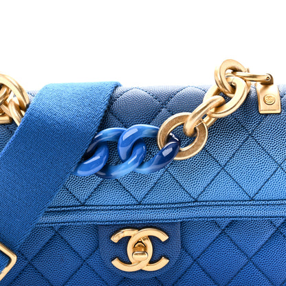 Chanel Caviar Quilted Small Sunset On The Sea Flap Blue 8 of 10