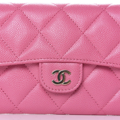 Chanel Caviar Quilted Large Flap Wallet Pink 10 of 10