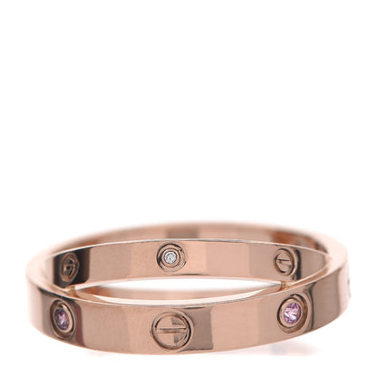 Cartier 18K Pink Gold Pink Sapphire Diamond LOVE Ring 56 7.5 1 of 4