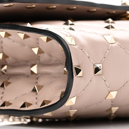Valentino Garavani Lambskin Rockstud Spike Wallet on Chain Poudre 8 of 9