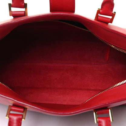 Saint Laurent Smooth Calfskin Medium Monogram Cabas Red 4 of 4