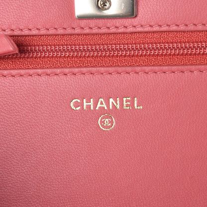 Chanel Lambskin Quilted Trendy CC Wallet On Chain WOC Bright Pink 7 of 11