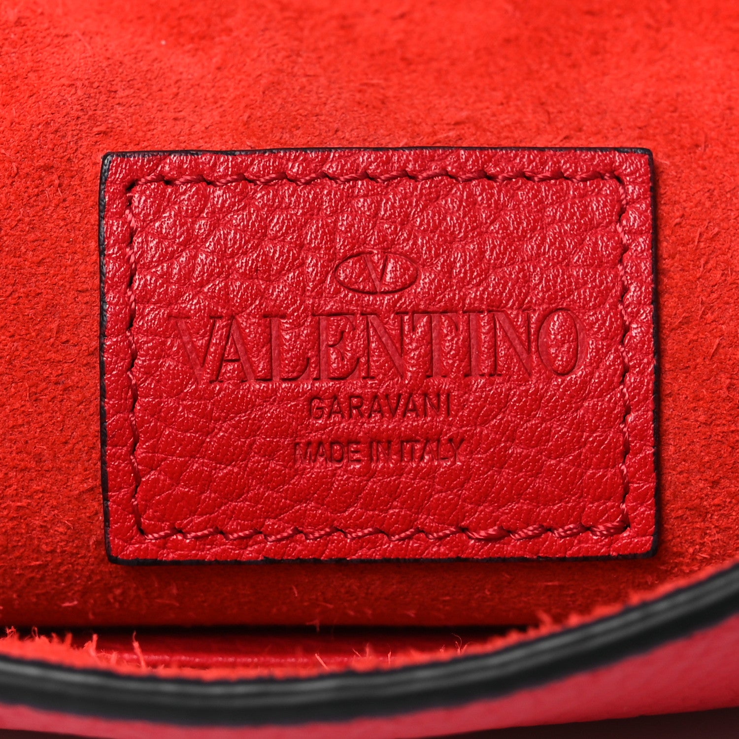 Valentino Garavani Pebbled Calfskin Medium Rockstud Envelope Flat Wristlet Pouch Rouge Pur 6 of 7