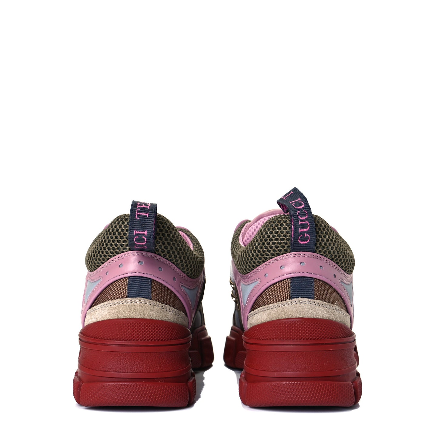 X SEGA Mesh Canvas Calfskin Womens Flashtrek Sneakers 35 Military Oatmeal Carmine Rose Ardesia