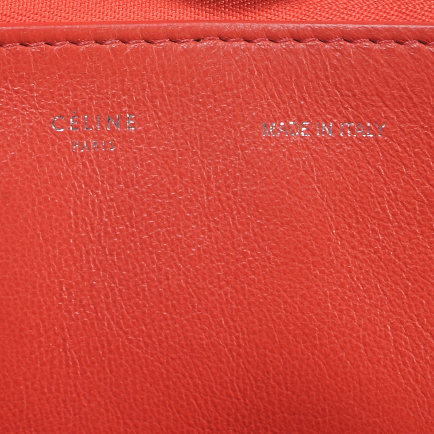 Drummed Calfskin Suede Double Zip Trapeze Vermillion