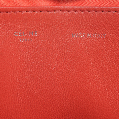 Celine Drummed Calfskin Suede Double Zip Trapeze Vermillion 7 of 7