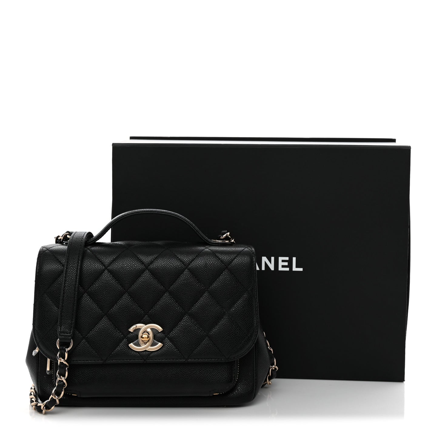 Caviar Quilted Medium Business Affinity Flap Black