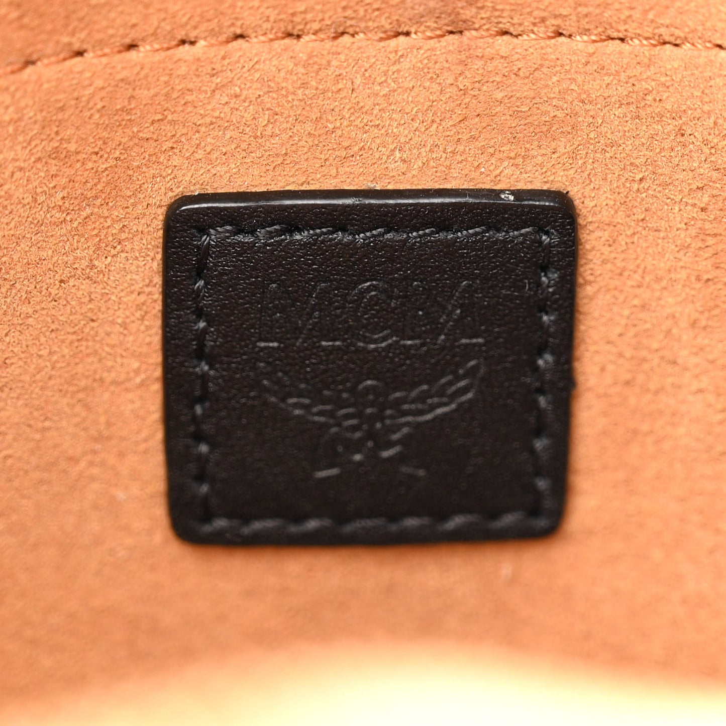 MCM Visetos Studded Orkestra Round Crossbody Cognac 1428347