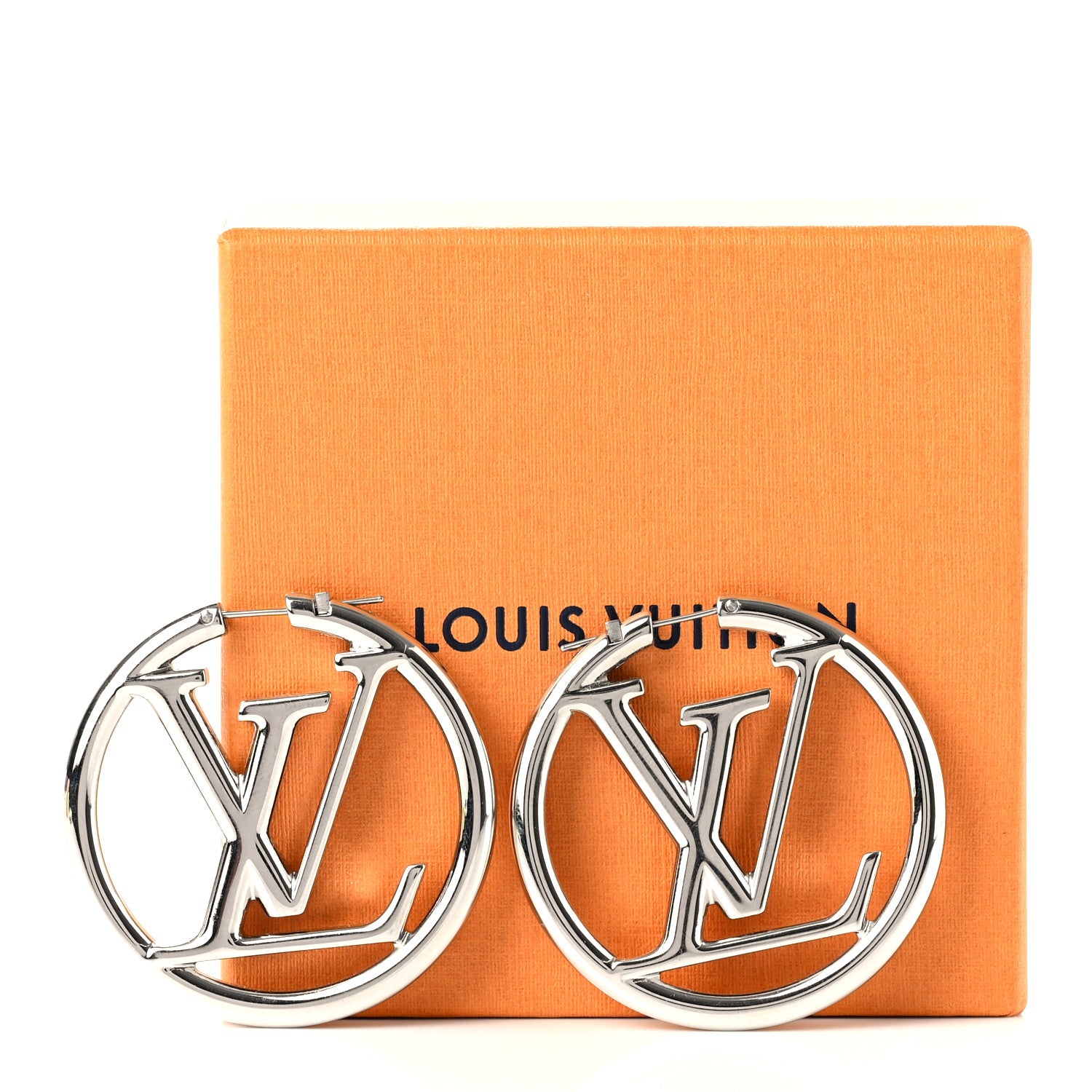 Louis Vuitton Palladium Louise Hoop Earrings Silver 6 of 6