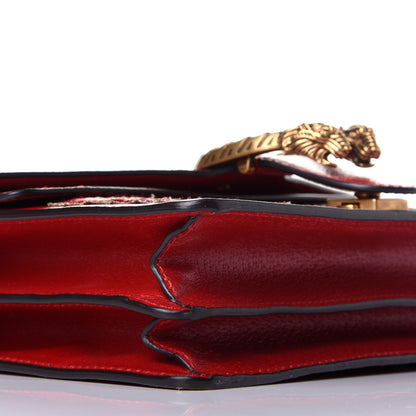 Gucci Calfskin Web Floral Embroidered Small Dionysus Shoulder Bag Hibiscus Red 8 of 9