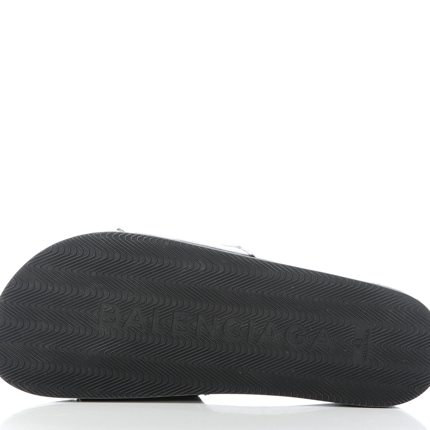 Nappa Allover Logo Embossed Mens Pool Slide Sandals 43 Black White