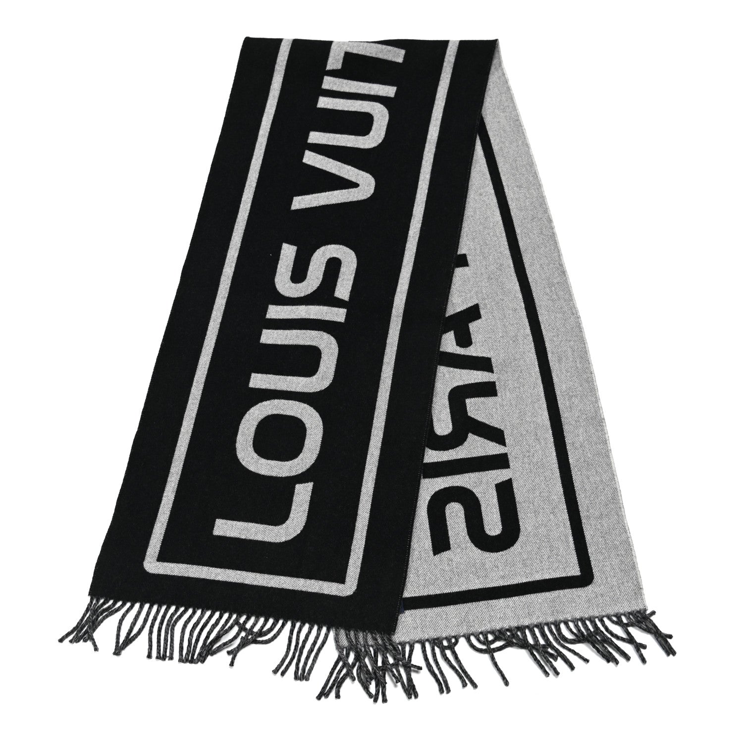 Louis Vuitton Wool Cashmere City Gravity Scarf Black 2 of 3