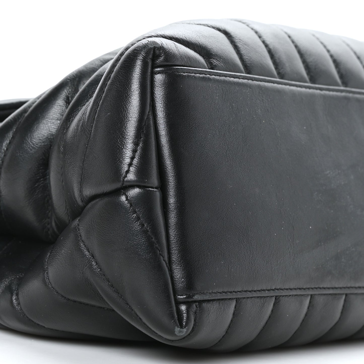 Calfskin Y Quilted Monogram Medium Loulou Chain Satchel Black