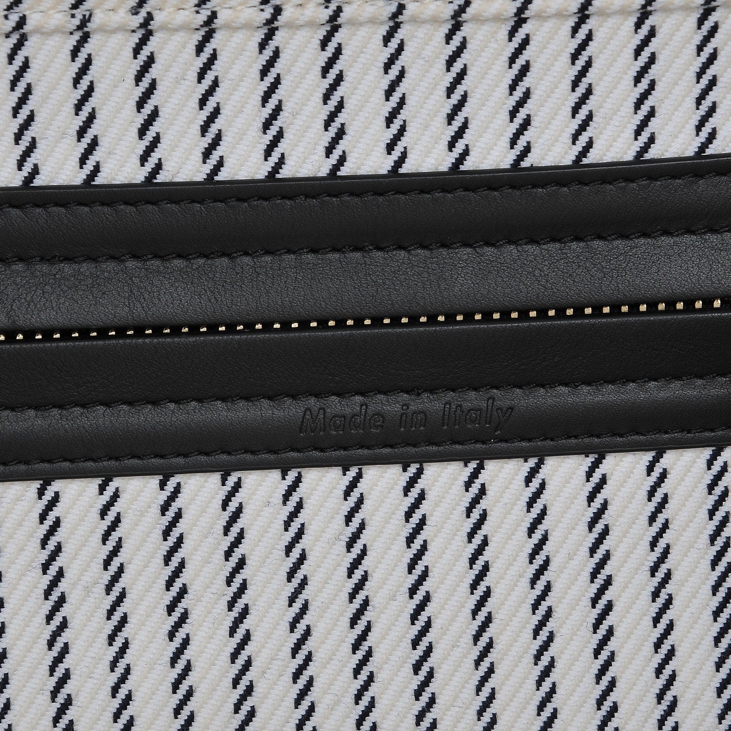 Celine Cotton Canvas Striped Medium Phantom Luggage White Navy 7 of 9