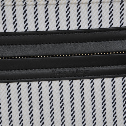 Celine Cotton Canvas Striped Medium Phantom Luggage White Navy 7 of 9