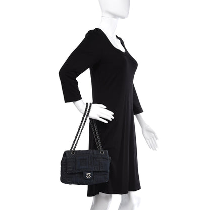 Chanel Denim Embroidered Medium Perfume Bottle Flap Blue 2 of 12