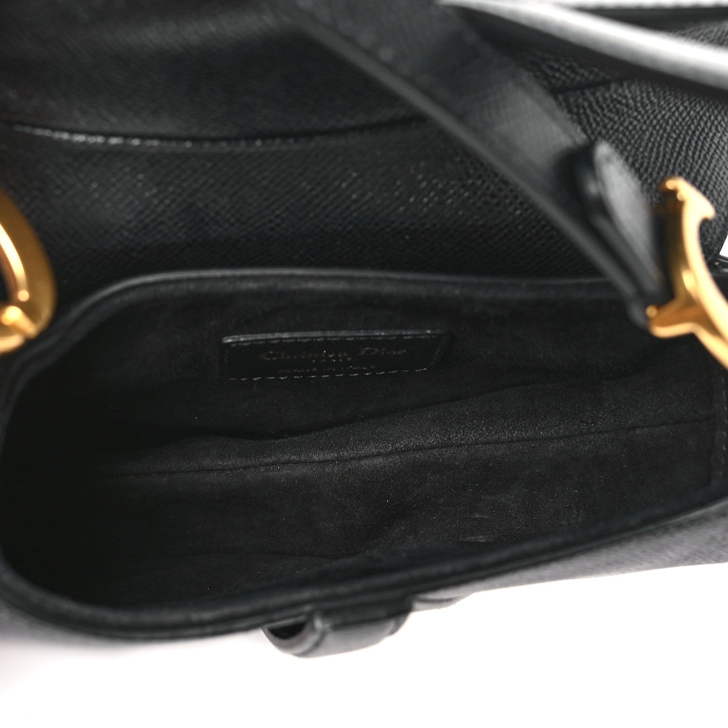 Christian Dior Grained Calfskin Mini Saddle Bag Black 5 of 11
