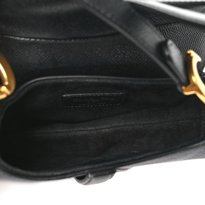 Christian Dior Grained Calfskin Mini Saddle Bag Black 5 of 11