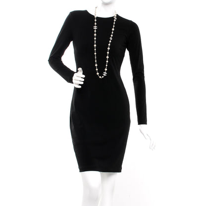 Chanel Crystal Pearl CC Long Necklace Silver 2 of 4