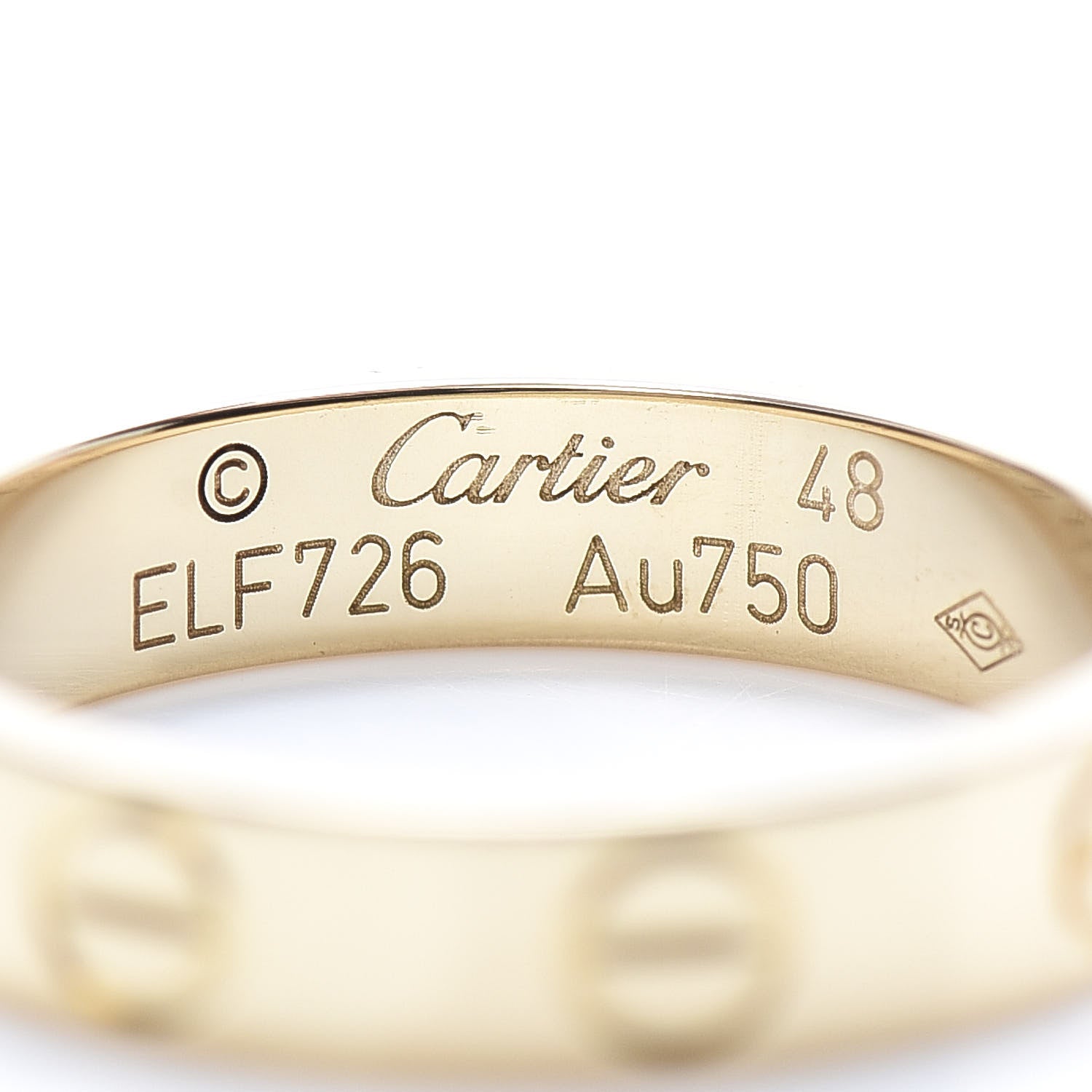 Cartier 18K Yellow Gold 3.5mm LOVE Wedding Band Ring 48 4.5 4 of 5