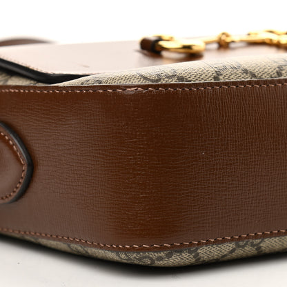 Gucci GG Supreme Monogram Small Horsebit 1955 Shoulder Bag Beige Brown Sugar 9 of 14