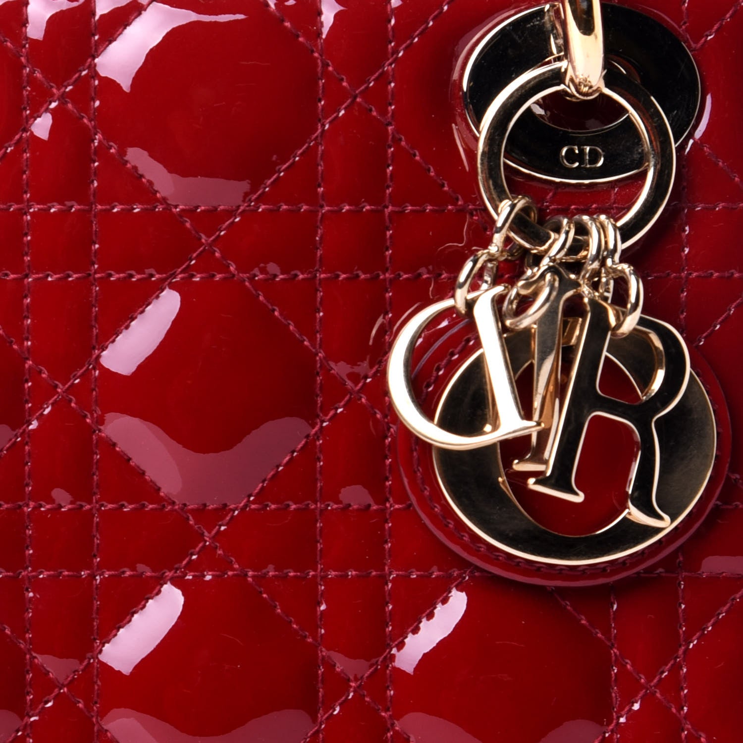 Christian Dior Patent Cannage Mini Lady Dior Red 8 of 10