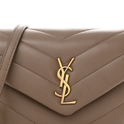 Saint Laurent Calfskin Y Quilted Monogram Toy Loulou Crossbody Bag Taupe 8 of 15