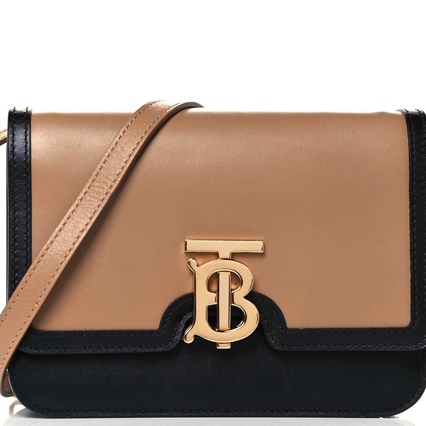 Calfskin Small TB Envelope Clutch Bag Malt Brown