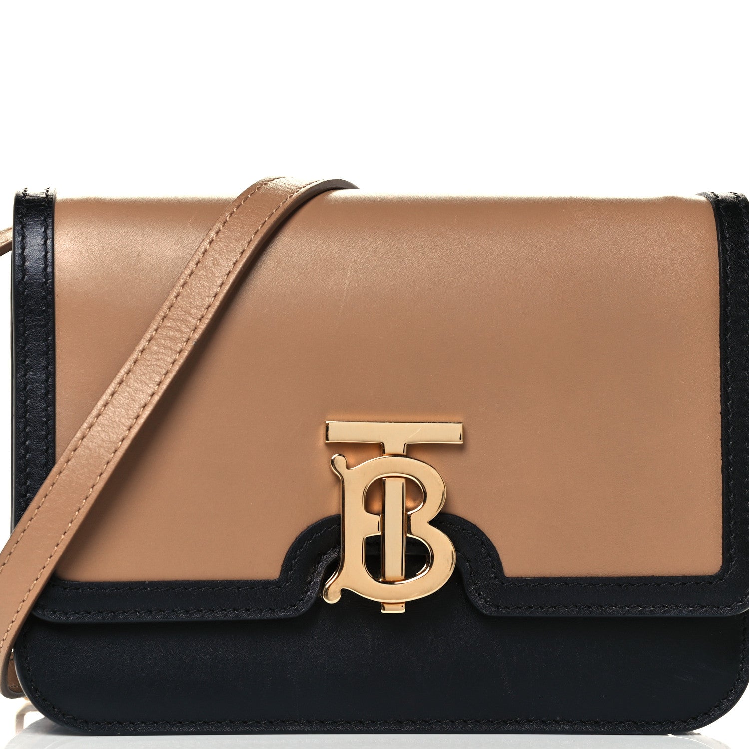 Burberry Calfskin Small TB Envelope Clutch Bag Malt Brown 7 of 9