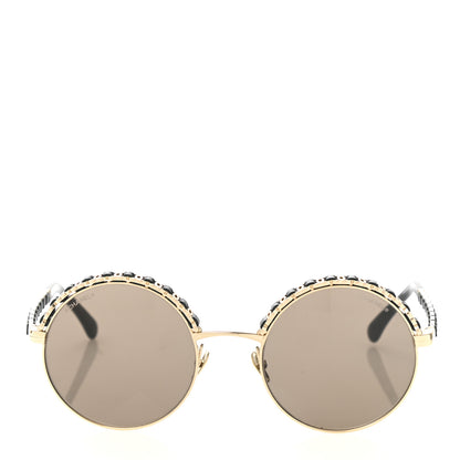 Chanel Metal Calfskin Round Chain Sunglasses 4265-Q Black 2 of 9