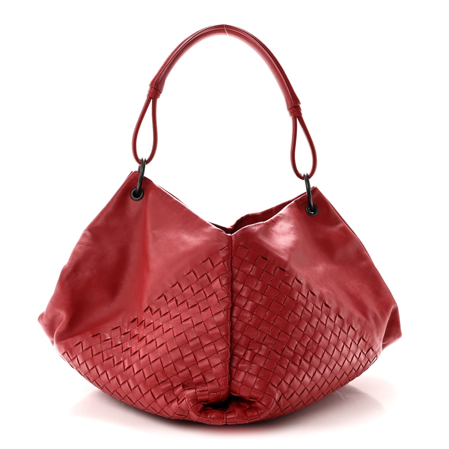 Bottega Veneta Nappa Intrecciato Aquilone Fortune Cookie Hobo Red 1 of 9