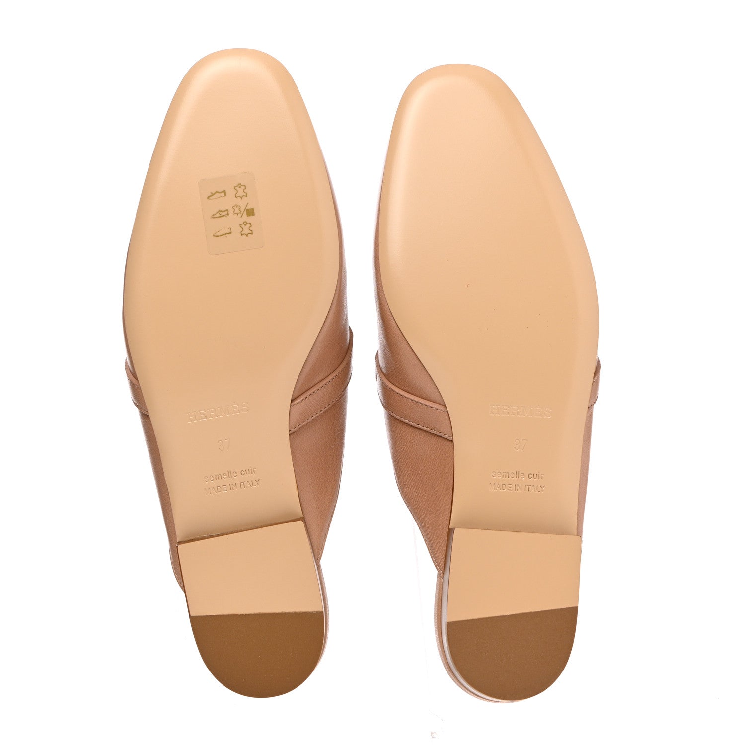 Hermes Calfskin Oz Mules 37 Beige Sarrazin 5 of 13