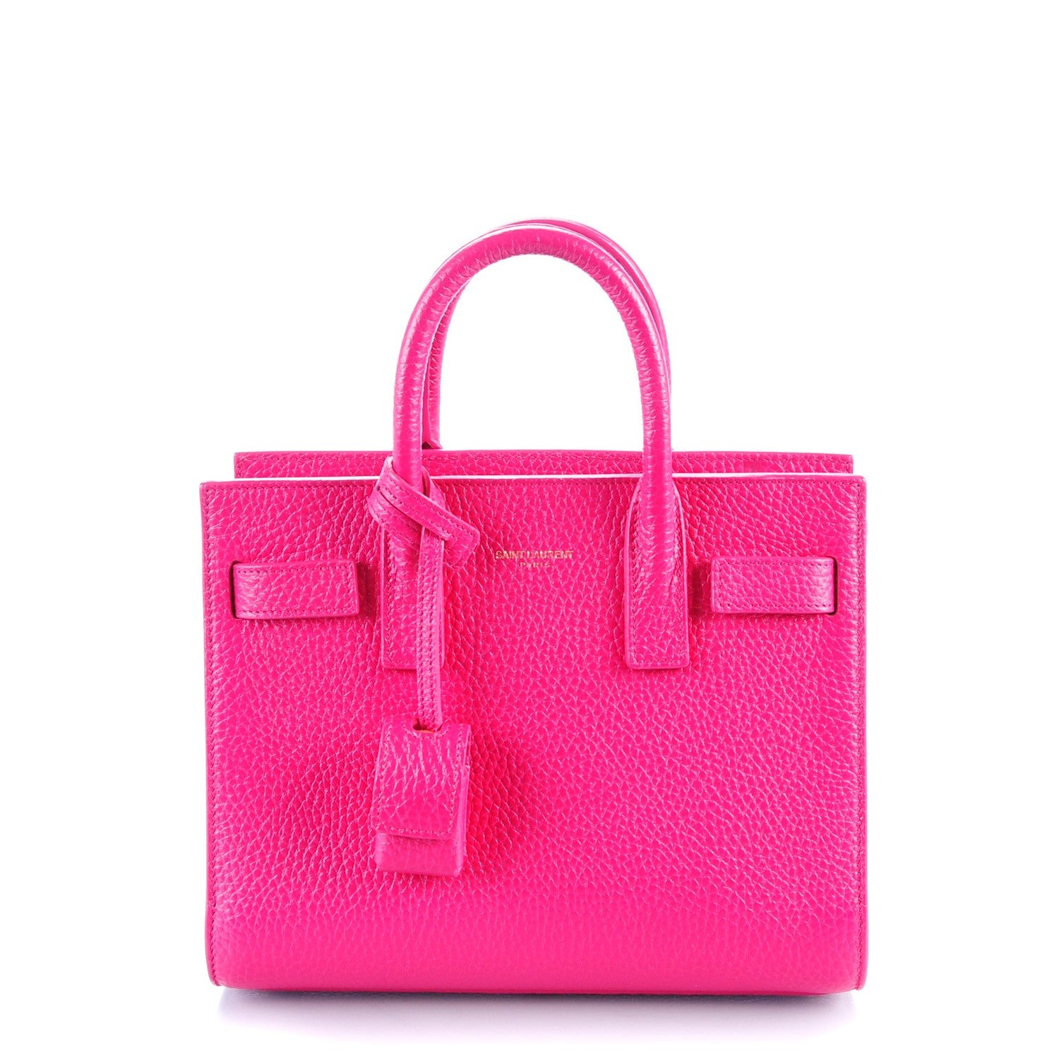 Saint Laurent Grained Calfskin Nano Sac De Jour Lipstick Fuchsia 1 of 7