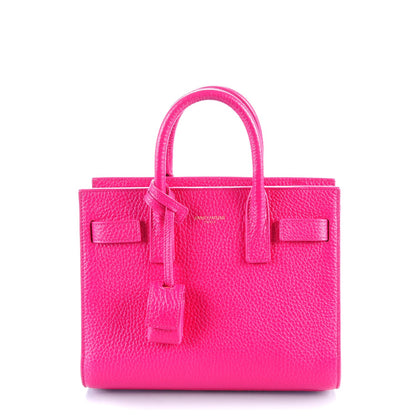 Saint Laurent Grained Calfskin Nano Sac De Jour Lipstick Fuchsia 1 of 7